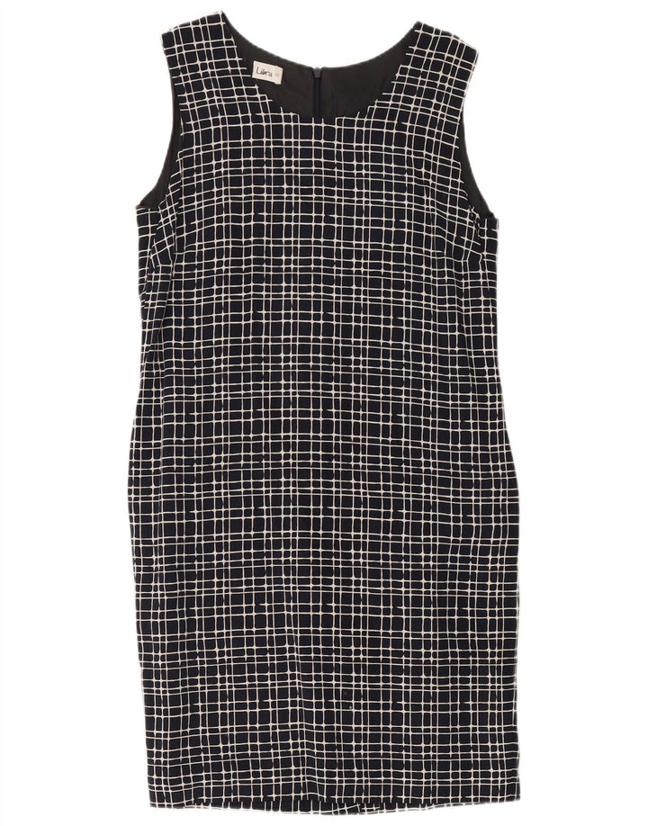 Libra Ärmelloses Etuikleid für Damen, Größe 44, mittelblau, kariert, Baumwolle