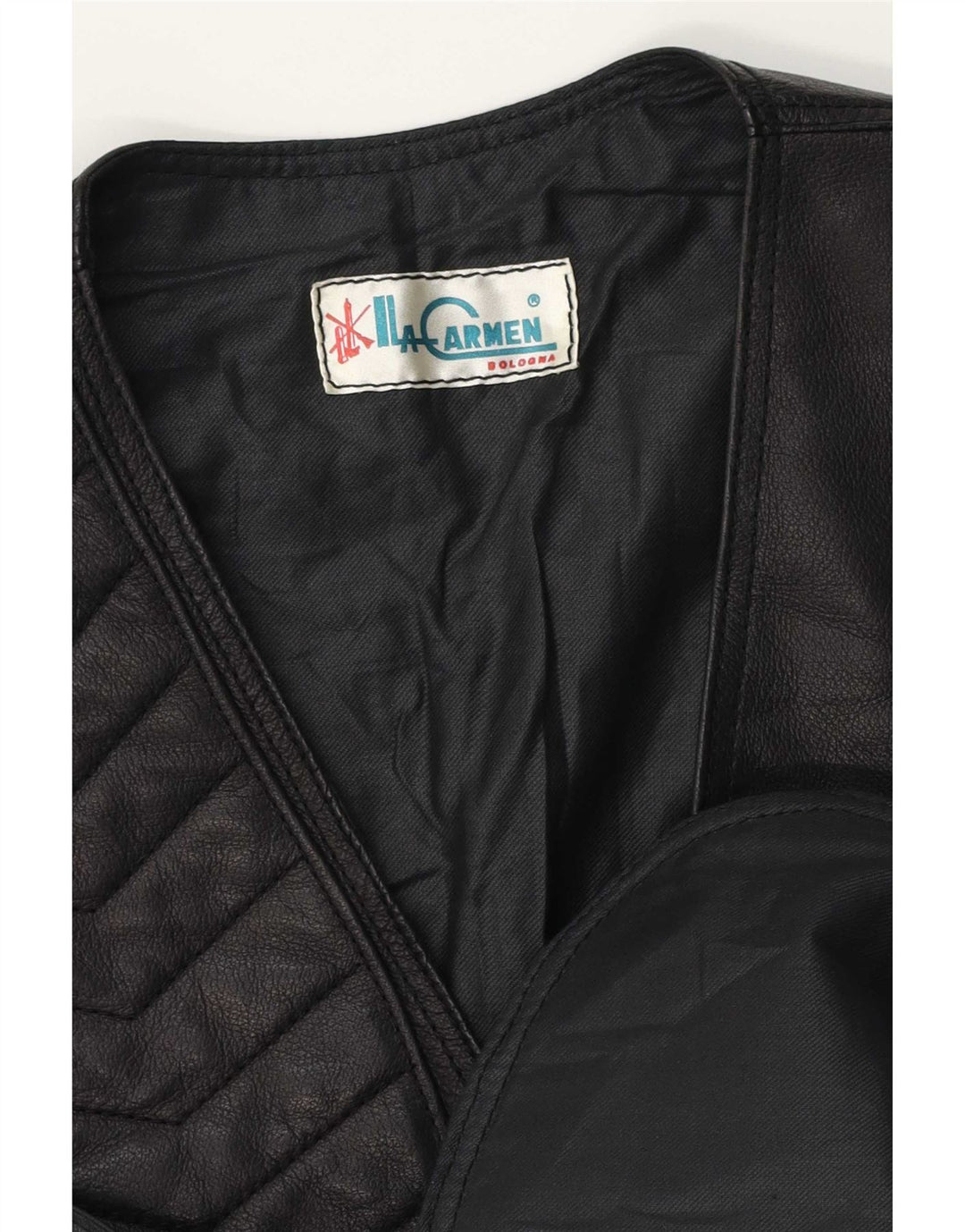 Vintage Damen Lederweste UK 14 Medium Schwarz