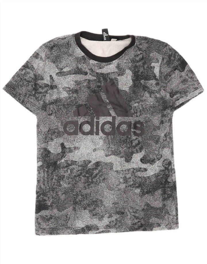 Adidas Herren Grafik T-Shirt Top Mittelgrau Camouflage