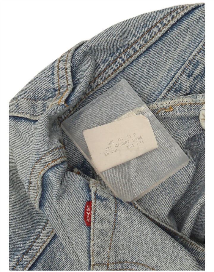 Levi's Damen 501 Straight Jeans W34 L31 Blaue Baumwolle