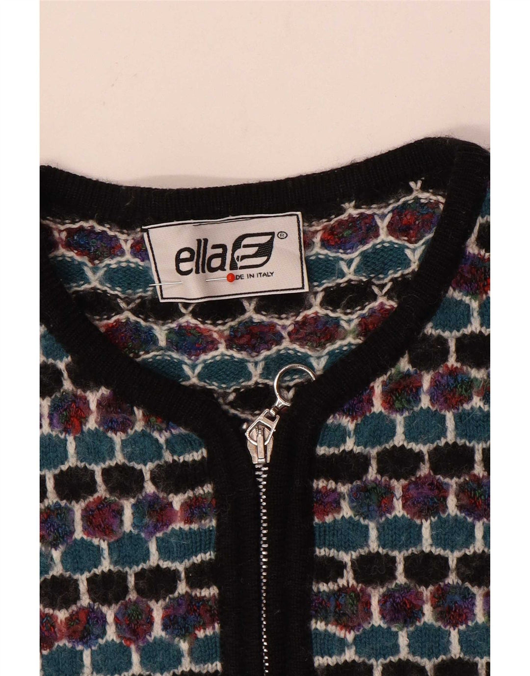 Ella Damen-Cardigan-Pullover UK 16 Large Mehrfarbig Geometrisch
