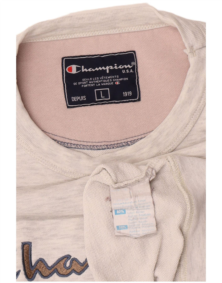 Champion Herren-Sweatshirt mit Grafik, groß, grau gesprenkelte Baumwolle