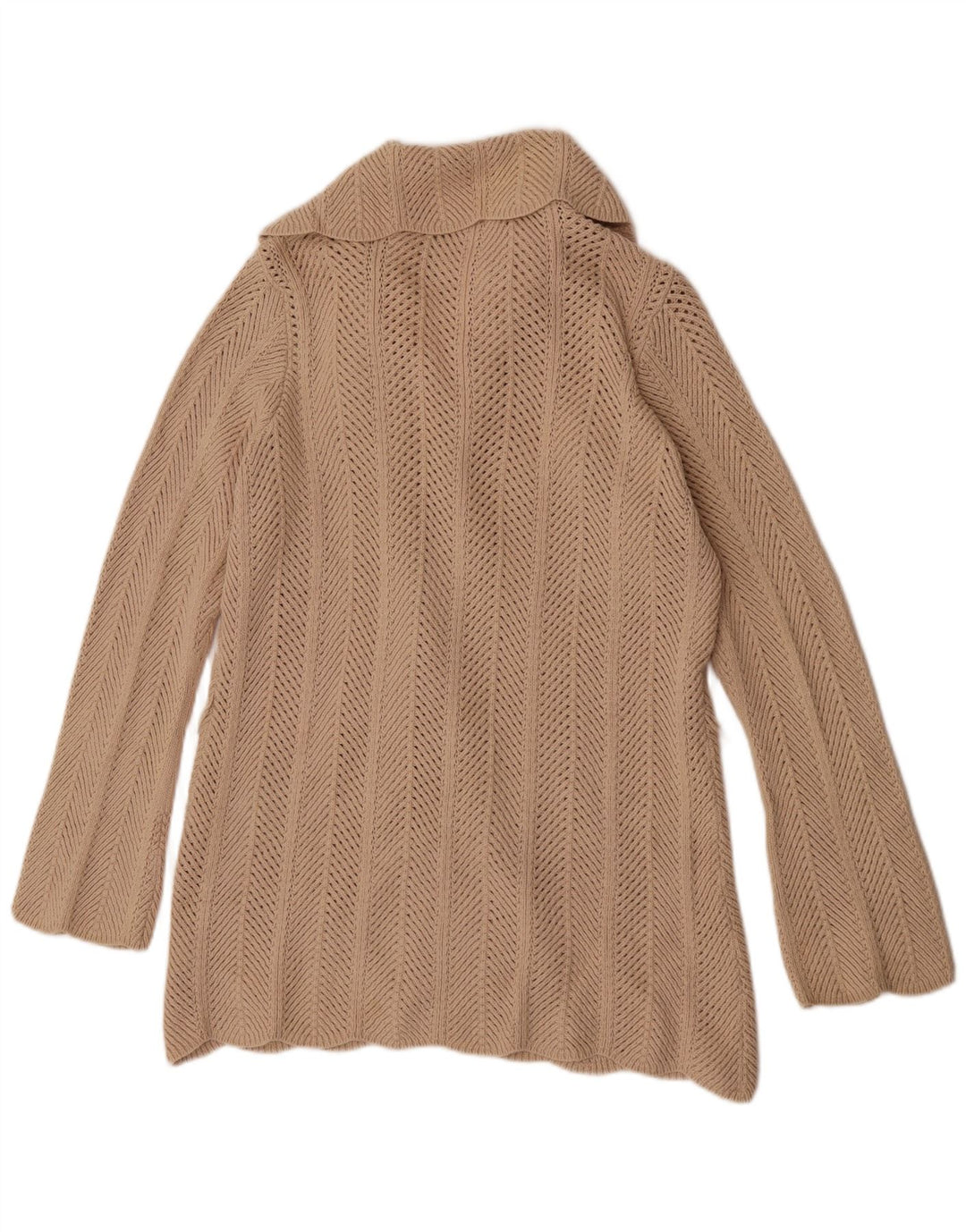 Marks & Spencer Damen Longline Open Cardigan Pullover UK 14 Large Beige