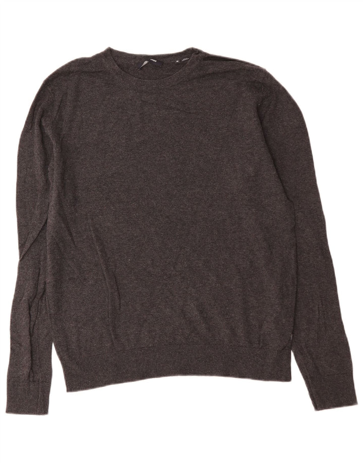 Jack & Jones Herren-Pullover mit Rundhalsausschnitt, mittelgraue Baumwolle