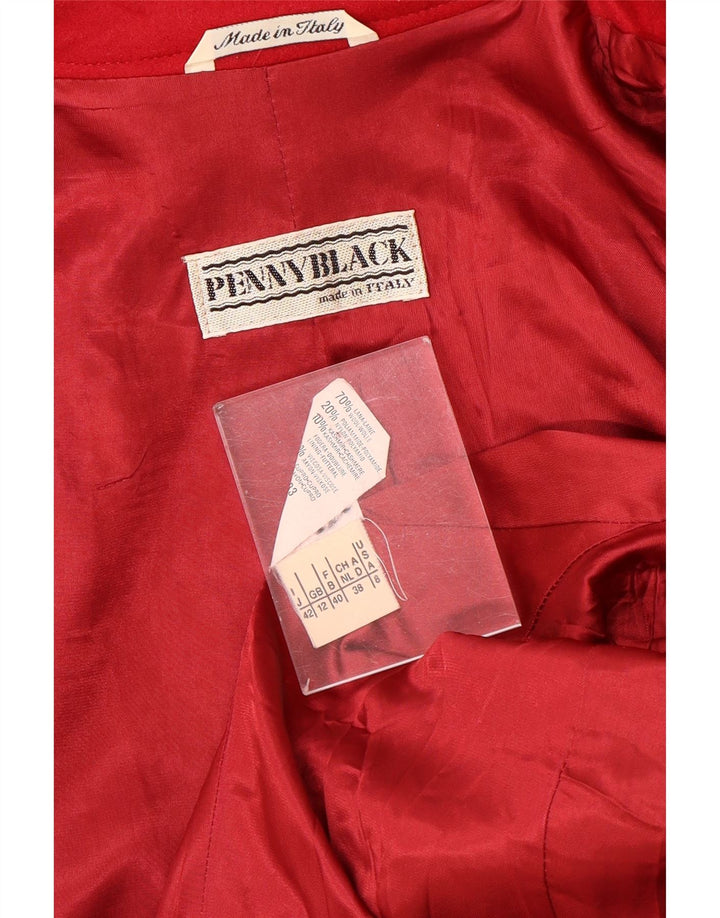 Penny Black Damen-Blazerjacke mit 3 Knöpfen, UK 12, mittelrote Wolle