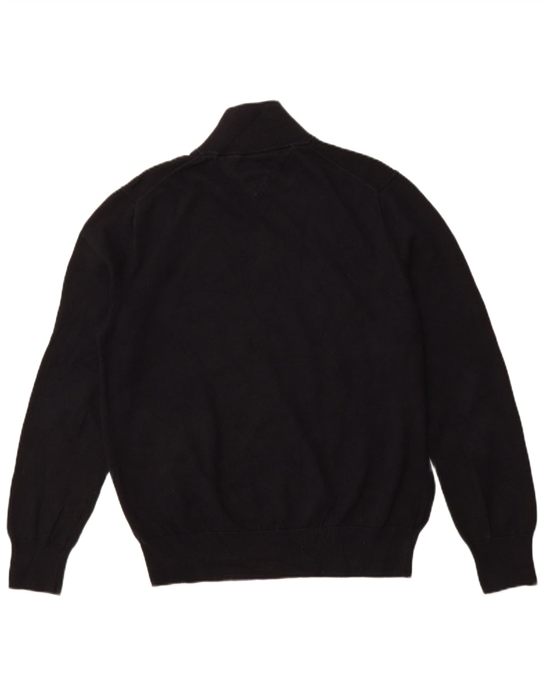 TOMMY HILFIGER Herren-Pullover mit Reißverschluss am Hals, große schwarze Baumwolle