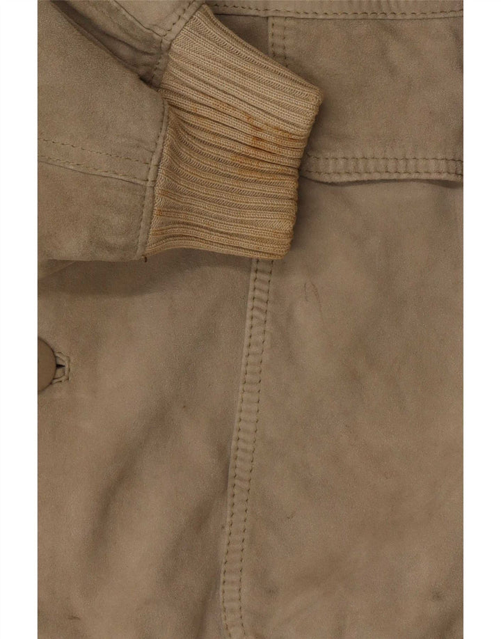Vintage Herren Wildleder Bomberjacke UK 40 Large Beige