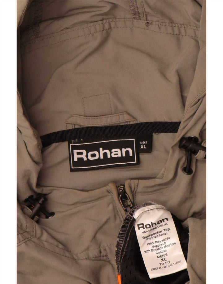 Rohan Herren Kapuzenpullover Regenjacke UK 42 XL Grau Polyamid