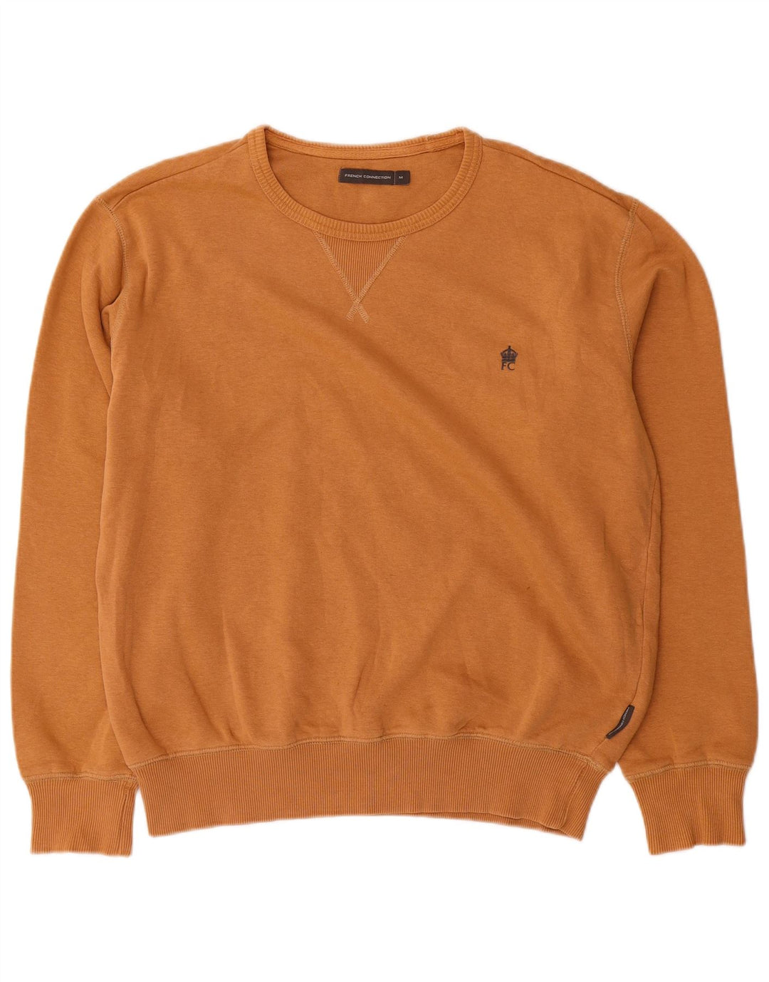 French Connection Herren-Sweatshirt-Pullover aus mittelbrauner Baumwolle