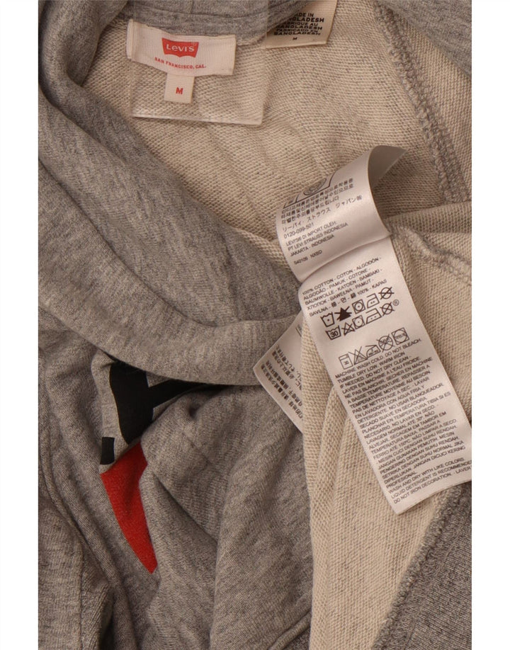 LEVI'S Damen-Kapuzenpullover mit Grafik, UK 14, mittelgrau gefleckte Baumwolle