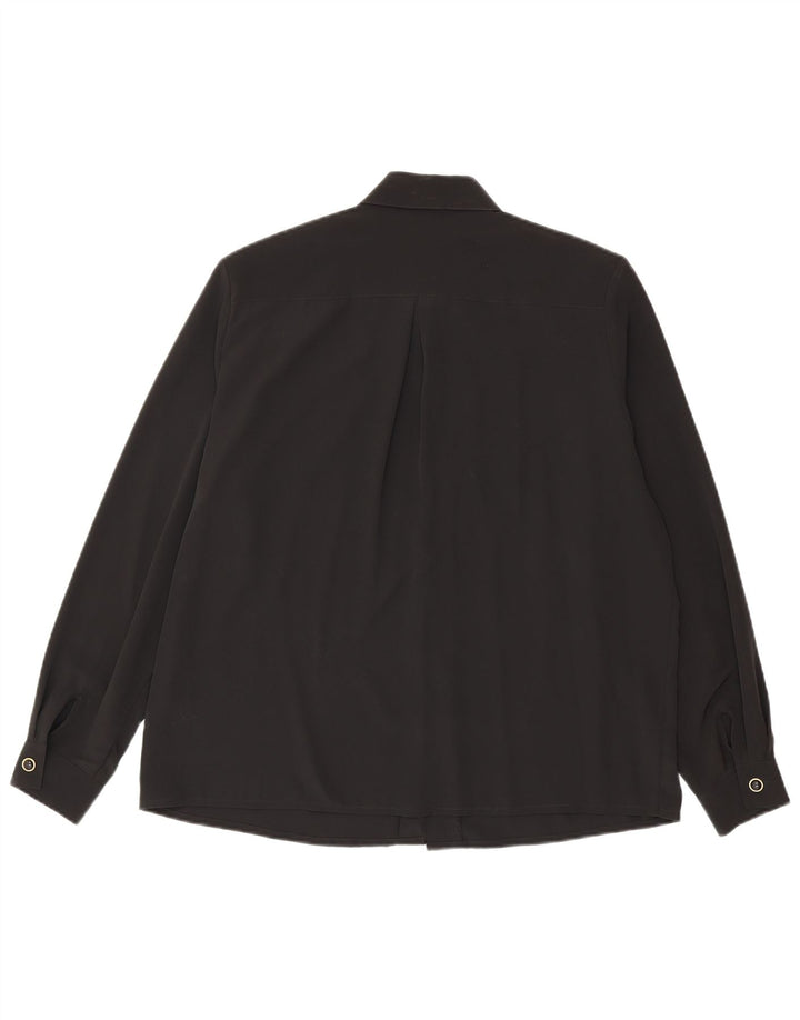 Yessica Damen Hemdbluse EU 44 XL Schwarz geblümtes Polyester
