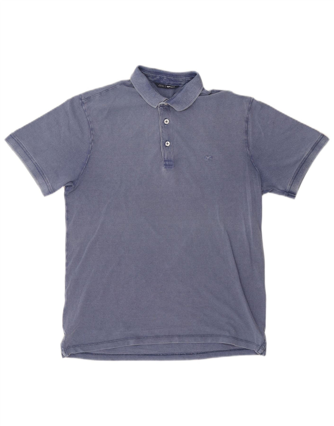 Gas Herren-Poloshirt aus mittelblauer Baumwolle