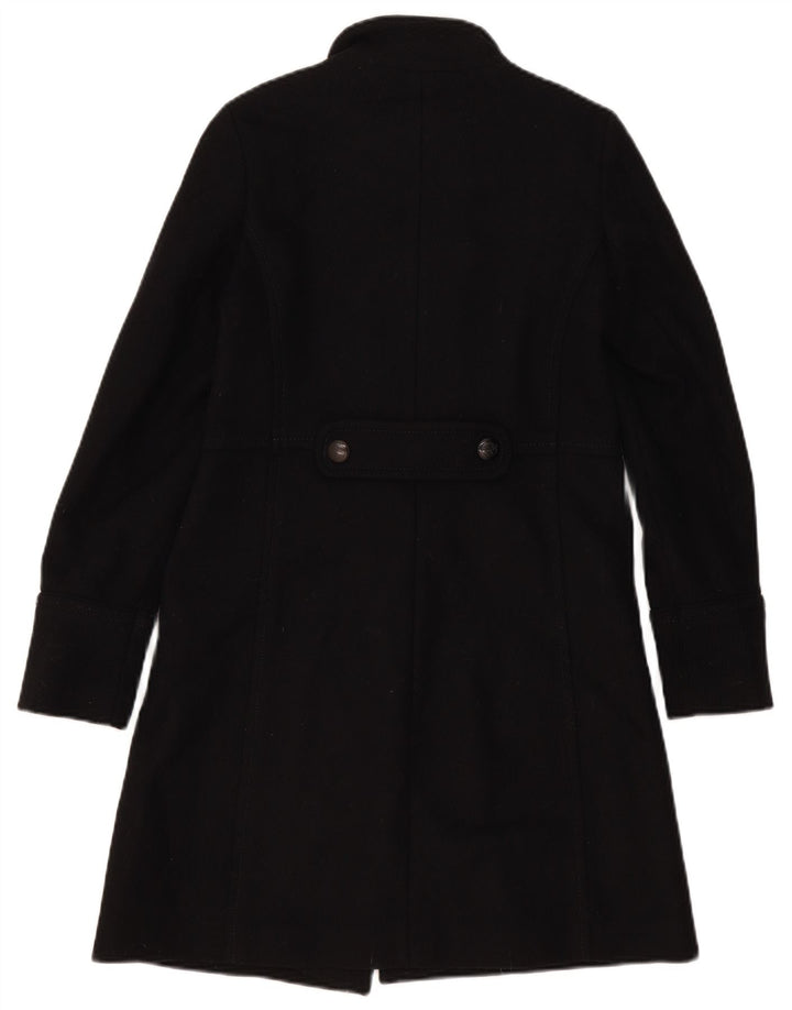 Massimo Dutti Damen Zweireihiger Mantel EU 36 XS Schwarze Wolle