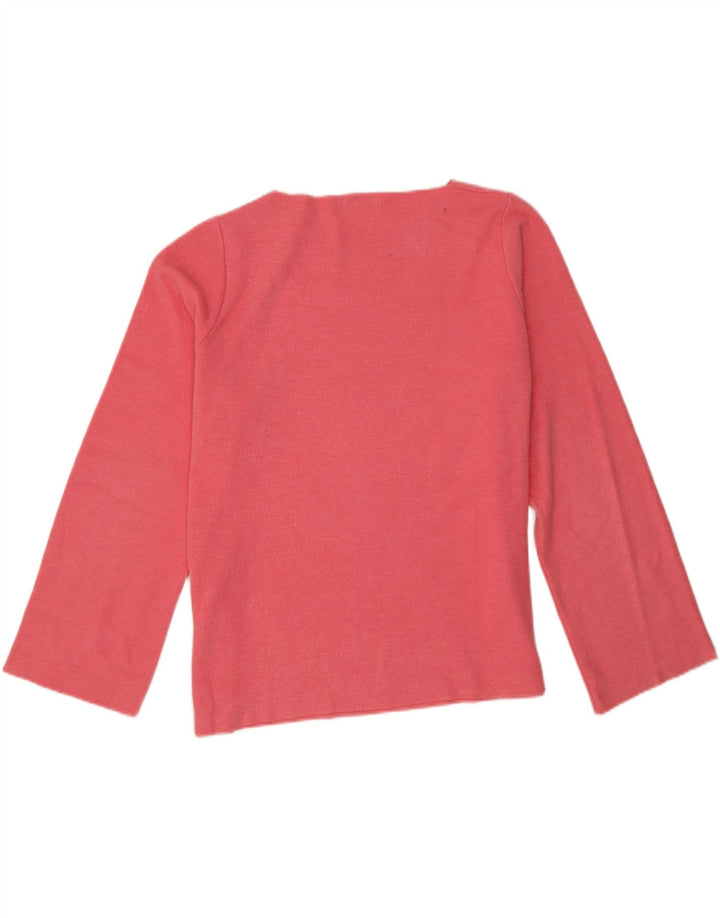 Zara Damen-Oversize-Oberteil, langärmlig, UK 16, Größe L, Rosa, Baumwolle