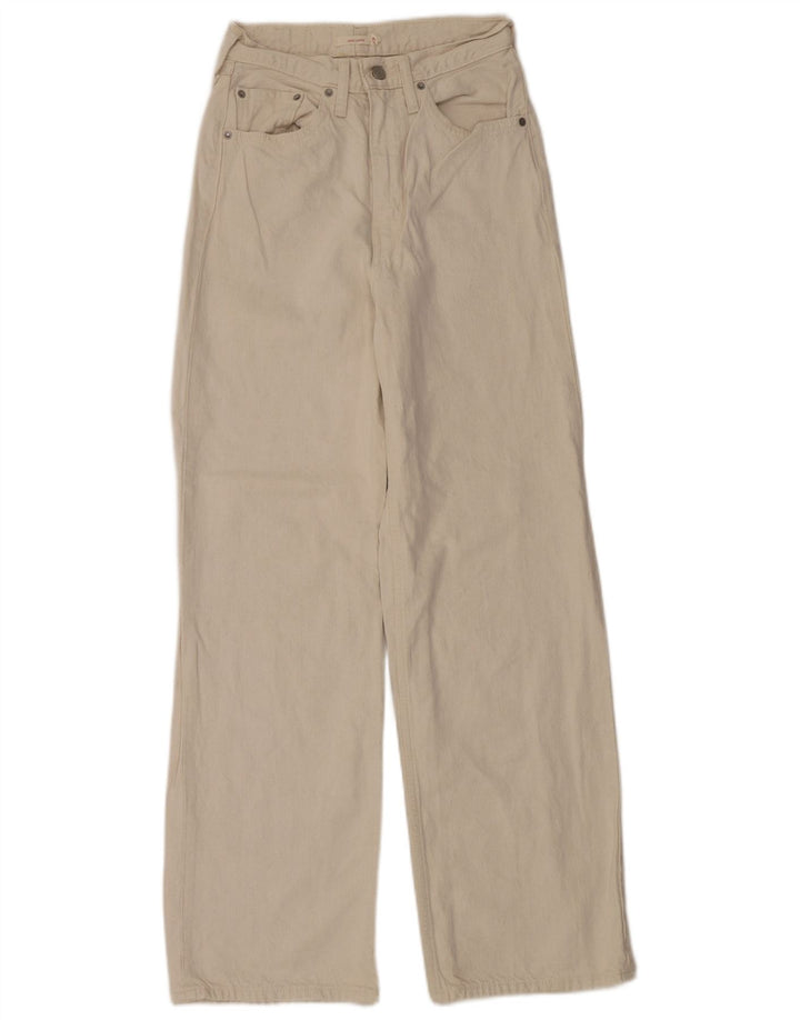 Levi's Damen High Rise Loose Jeans W27 L31 Beige Baumwolle