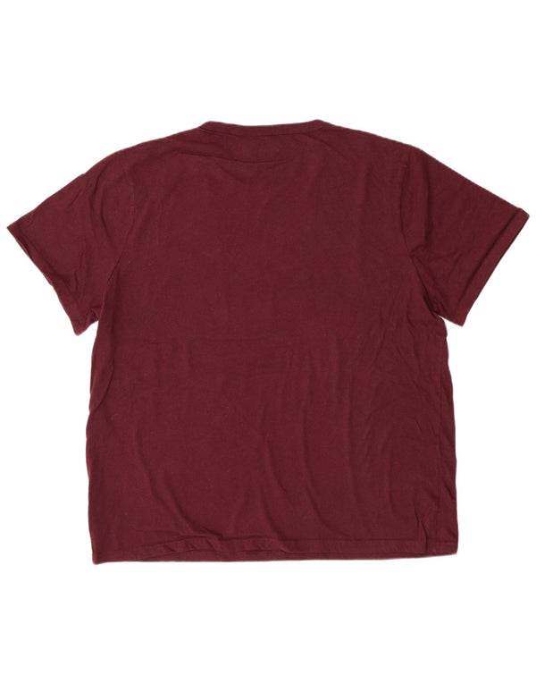 Eddie Bauer Herren T-Shirt Top XL Burgund Baumwolle