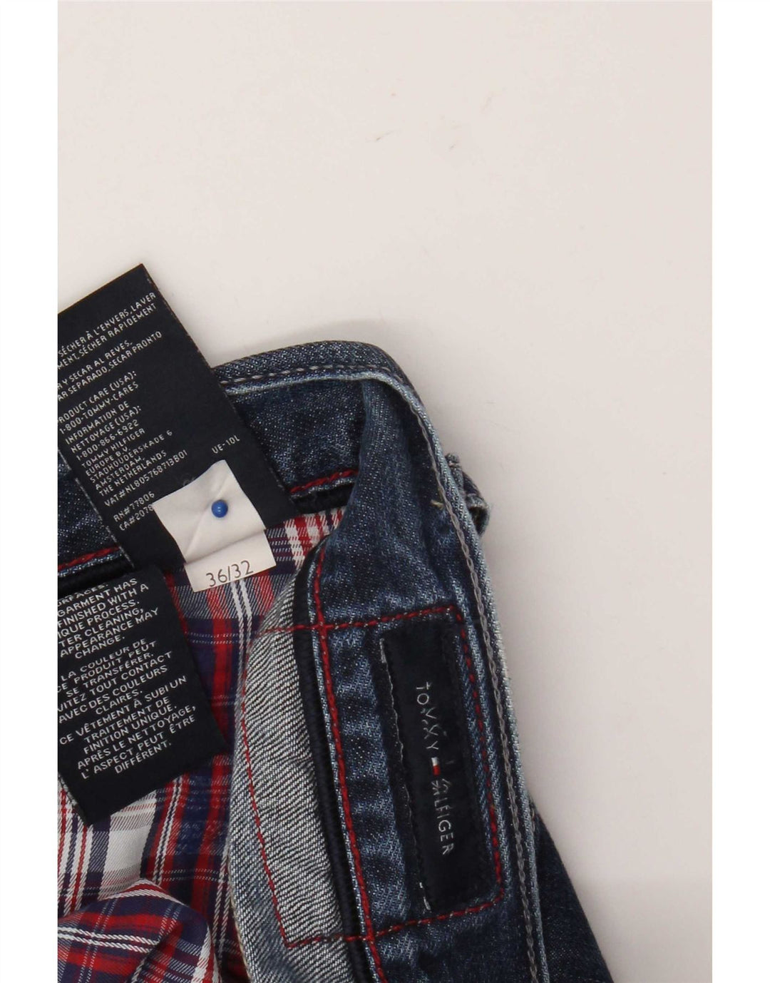 Tommy Hilfiger Herren Straight Jeans W36 L32 Blaue Baumwolle