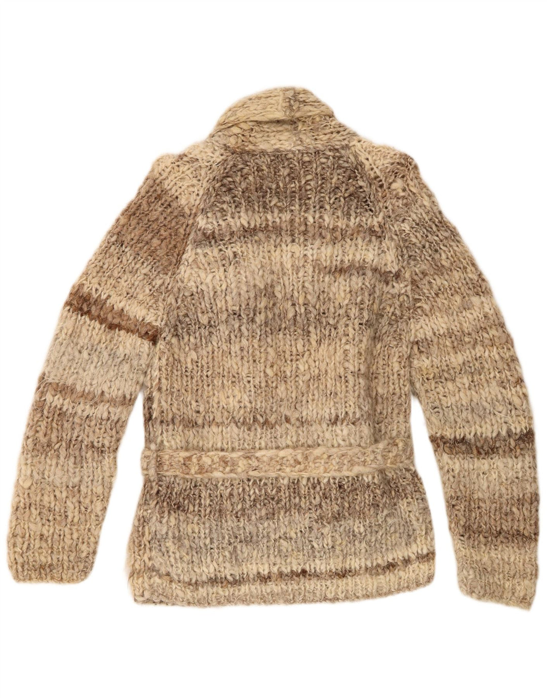 Vintage Damen Cardigan Pullover UK 12 Mittelbraun gestreift