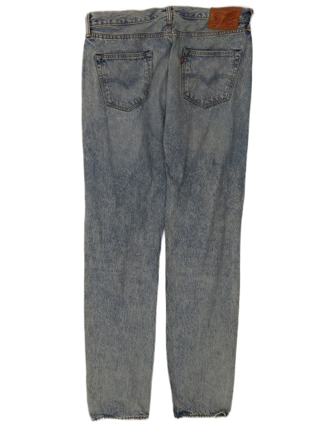 Levi's Herren 501 Distressed Straight Jeans W34 L34 Blaue Baumwolle