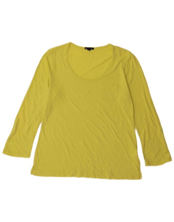 Gap Damen Top Langarm UK 16 Large Grüne Baumwolle