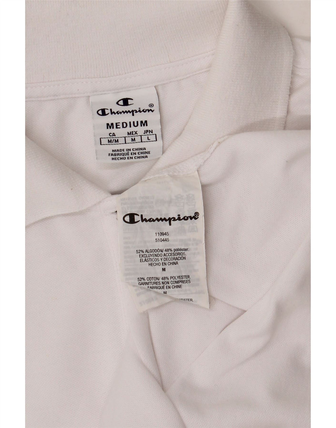 Champion Damen Poloshirt UK 12 Mittelweiße Baumwolle