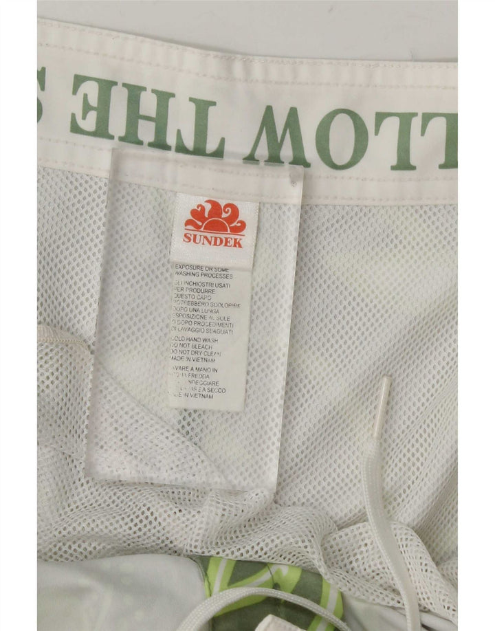 Sundek Herren-Badeshorts, groß, grünes Blumenmuster, Polyester