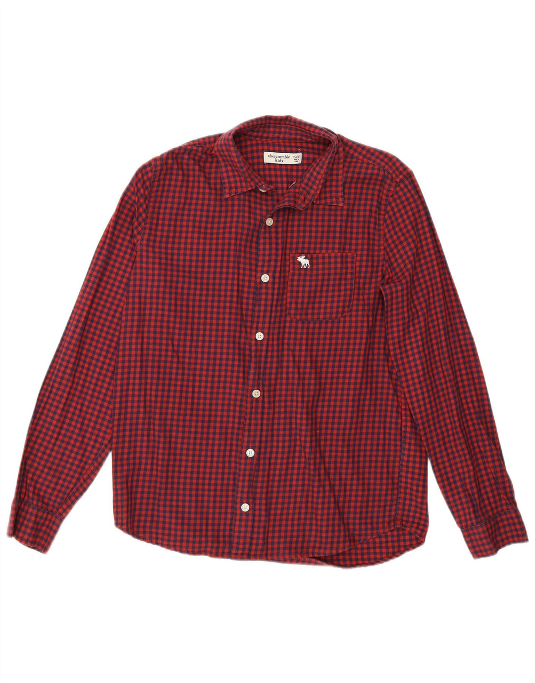 Abercrombie & Fitch Jungenhemd, 15–16 Jahre, rotes Gingham-Baumwolle