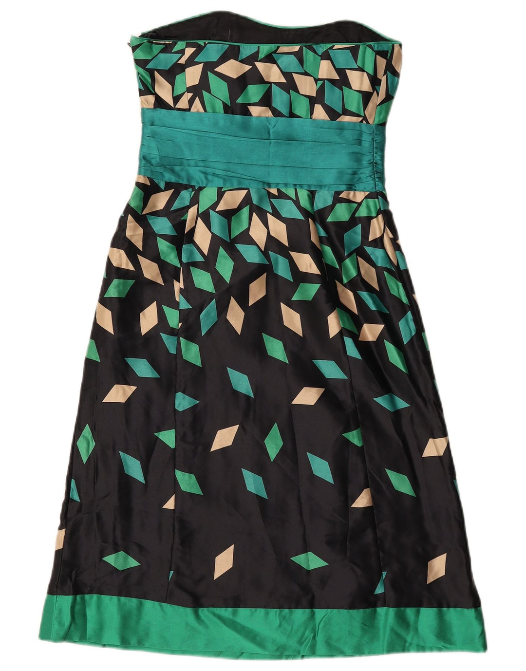 Trägerloses Damenkleid von Monsoon, Größe S, Schwarz, geometrisch, Seide