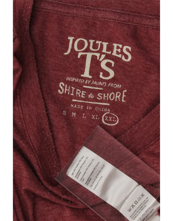 JOULES Mens Graphic Top Long Sleeve 2XL Red Polyester Vintage Joules and Second-Hand Joules from Messina Hembry 