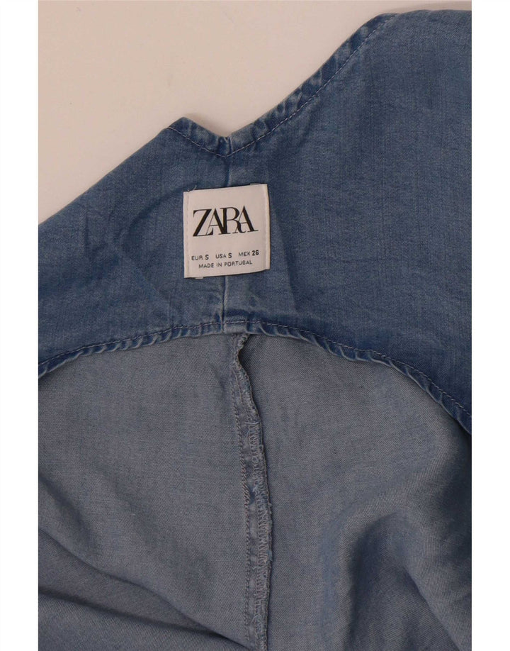 Zara Damen-Jeansoverall, Gr. 10, klein, Blau