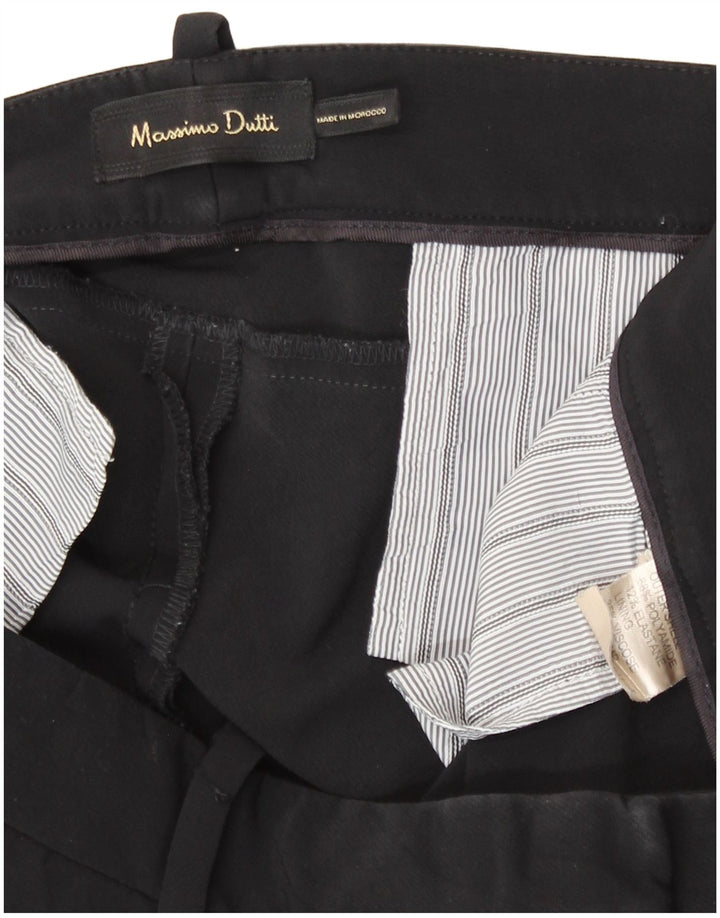 Massimo Dutti Damen Röhrenhose W30 L28 Schwarz Polyamid