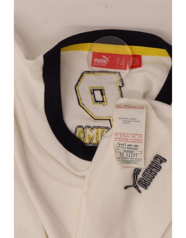 Puma Herren Graphic Top Langarm XL Weiße Baumwolle