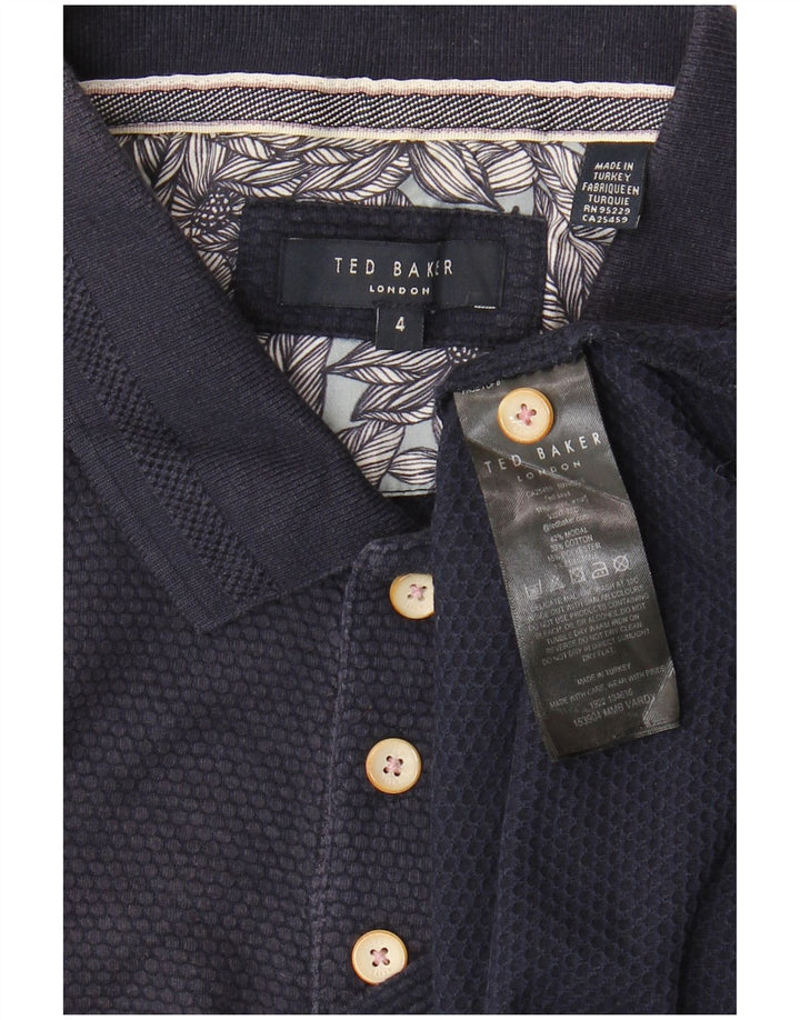 Ted Baker Herren-Poloshirt, Größe 4, groß, Marineblau, Modal