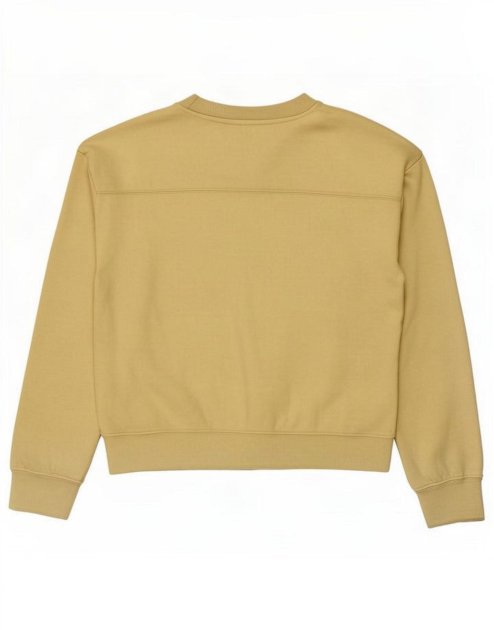 Zara Damen Crop Sweatshirt Pullover UK 14 Mittelgelbes Polyester