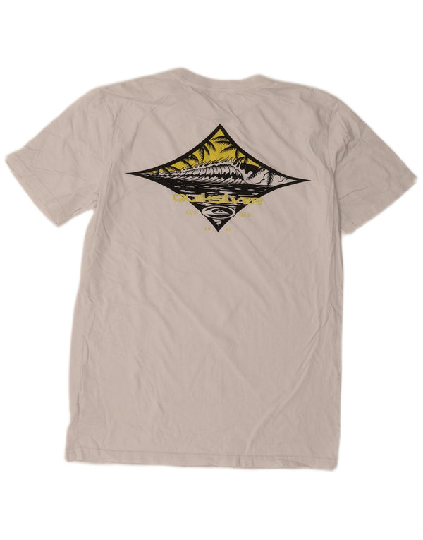 Quiksilver Herren-T-Shirt mit normaler Passform, Grafik, Größe S, weiße Baumwolle