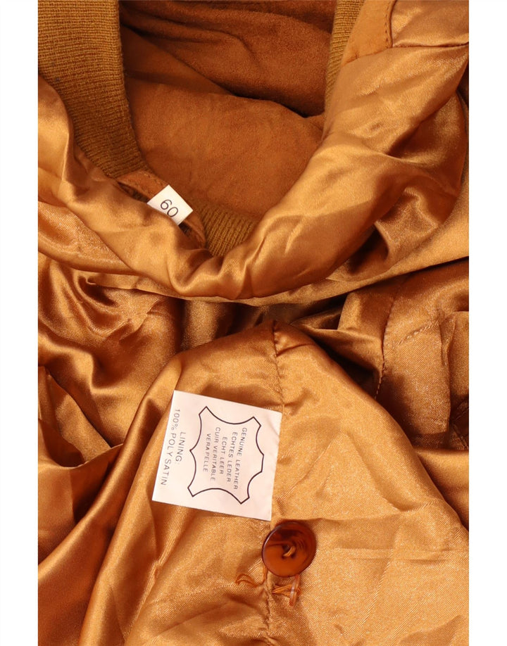 Vintage Herren Wildleder Bomberjacke IT 60 3XL Braunes Leder