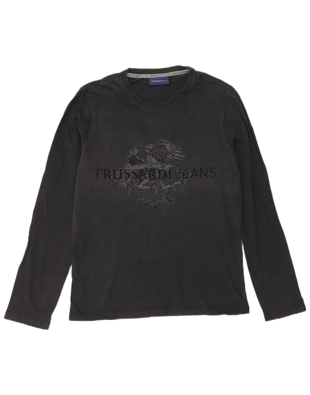 Trussardi Jeans Herren-Oberteil mit Grafik, langärmlig, Größe S, Schwarz