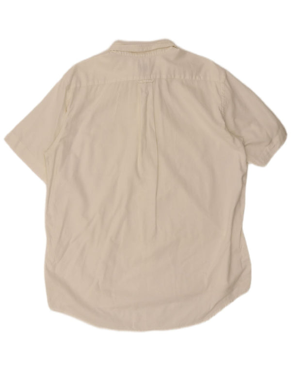 Lacoste Herren-Kurzarmhemd, Größe 42, große weiße Baumwolle
