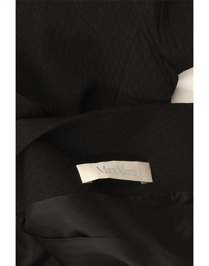 Max Mara Damen 1-Knopf-Blazer-Jacke, UK 16, große schwarze Schurwolle