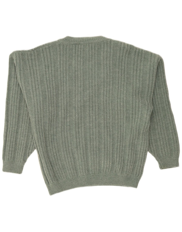 Xavier Herren-Pullover mit V-Ausschnitt, XL, grüne Wolle