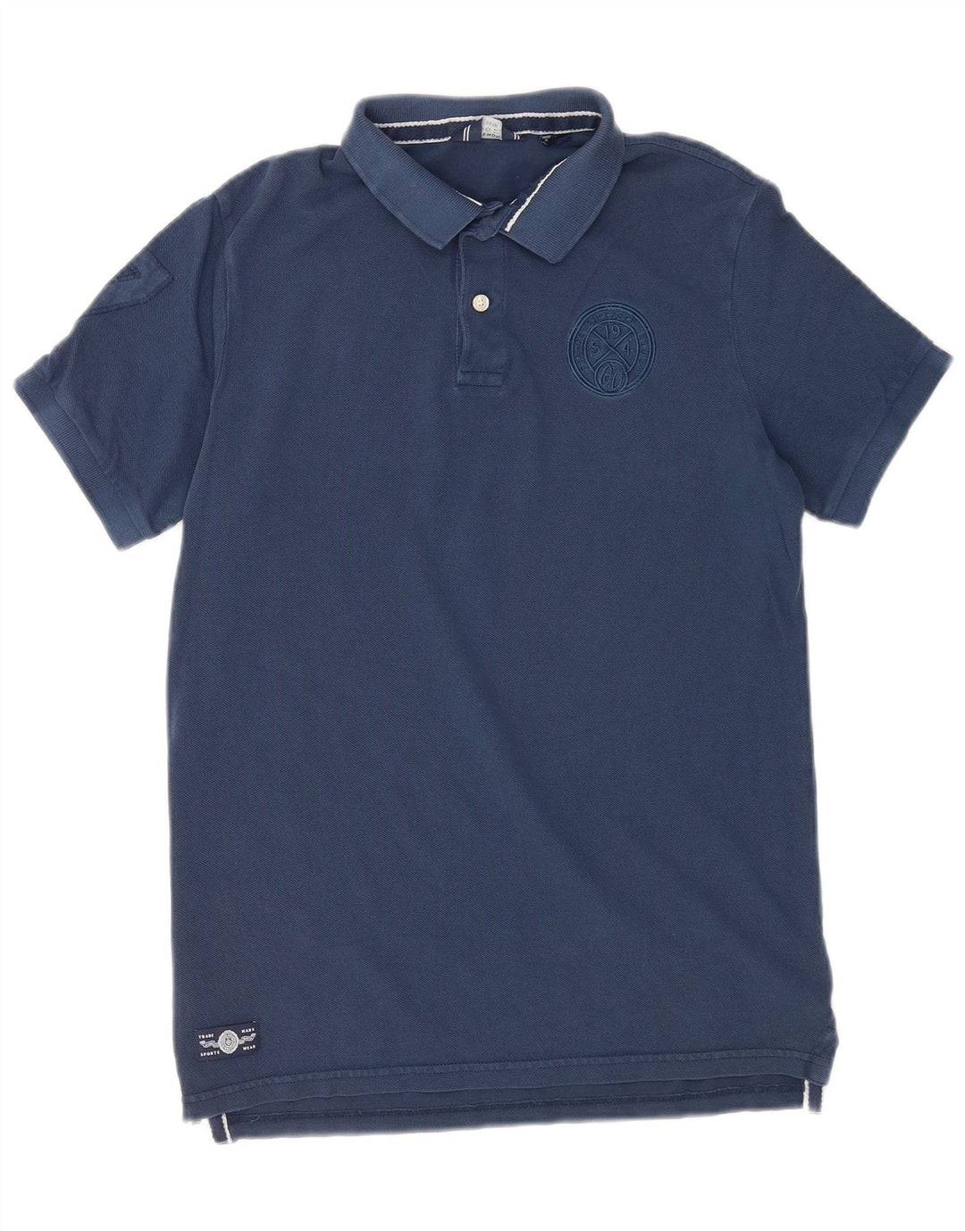 Superdry Herren-Poloshirt aus mittelblauer Baumwolle in Marineblau
