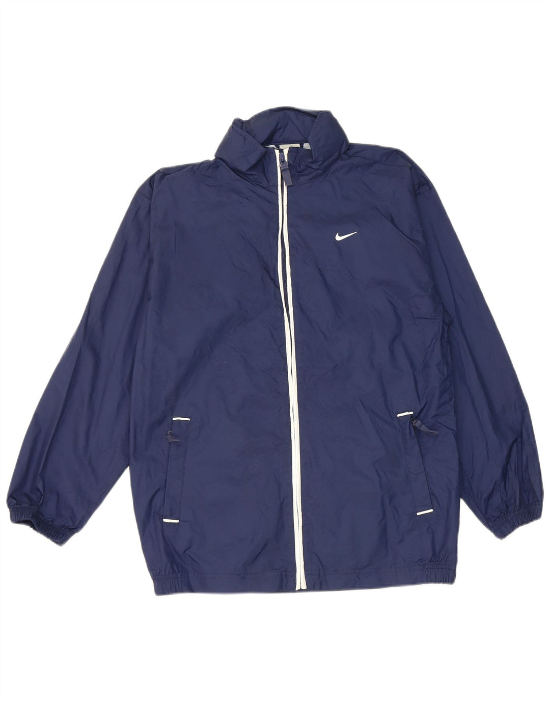 Nike Jungen-Regenjacke mit grafischer Kapuze, 14–15 Jahre, marineblaues Nylon
