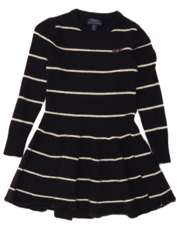 Polo Ralph Lauren Pulloverkleid für Mädchen, 6–7 Jahre, Größe S, Marineblau gestreift