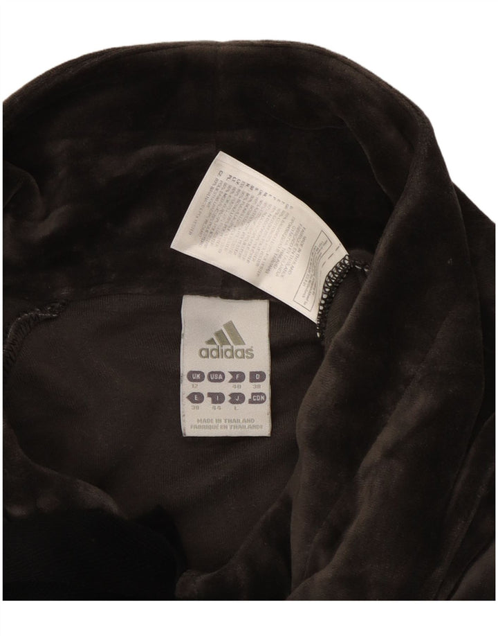 ADIDAS Samt-Trainingsoberteil für Damen, UK 12, mittelgraue Baumwolle