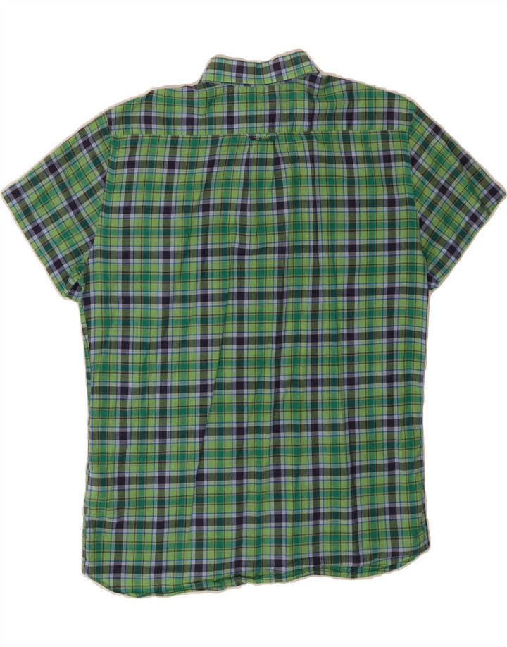 GANT Mens E-Z Fit Short Sleeve Shirt Medium Green Check Cotton Vintage Gant and Second-Hand Gant from Messina Hembry 