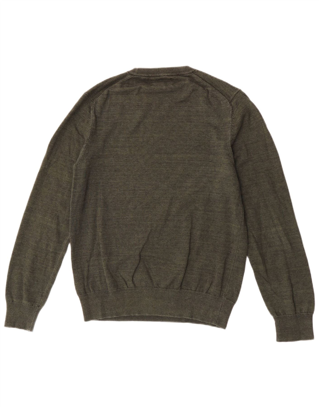 Marks & Spencer Herren-Pullover mit Rundhalsausschnitt, mittlere Khaki-Baumwolle