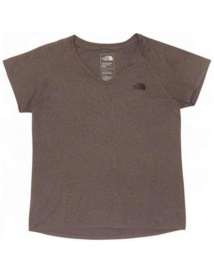 The North Face Damen-T-Shirt-Oberteil UK 12 Mittelgrau meliertes Polyester