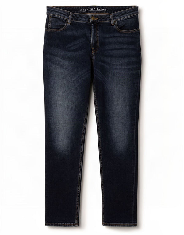 Marks & Spencer Damen Relaxed Fit Skinny Jeans W32 L30 Marineblau Baumwolle