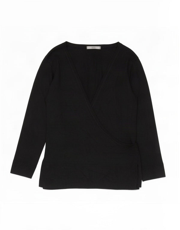 Marks & Spencer Damen-Strickjacke mit 3/4-Ärmeln, Größe S, Schwarz