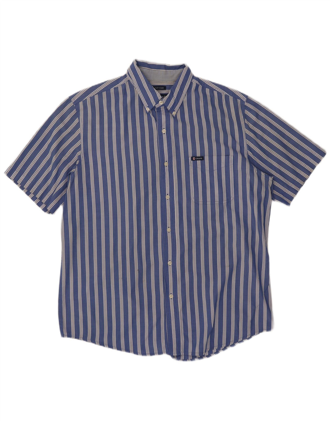Chaps Herren-Kurzarmhemd, groß, blau gestreift